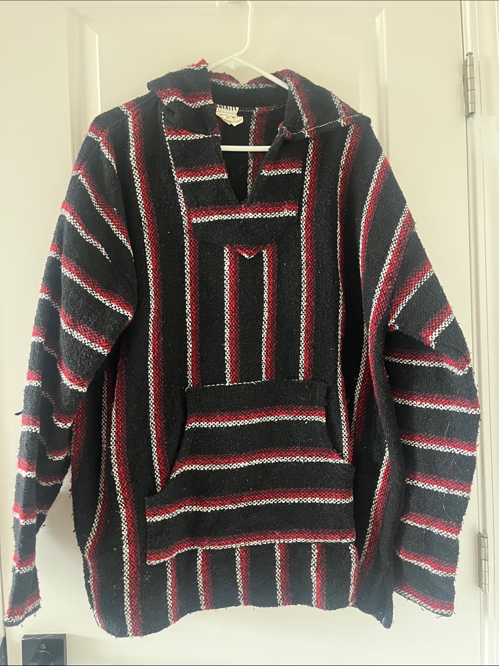 Baja Hoodie, Black and Red Stripes XL
